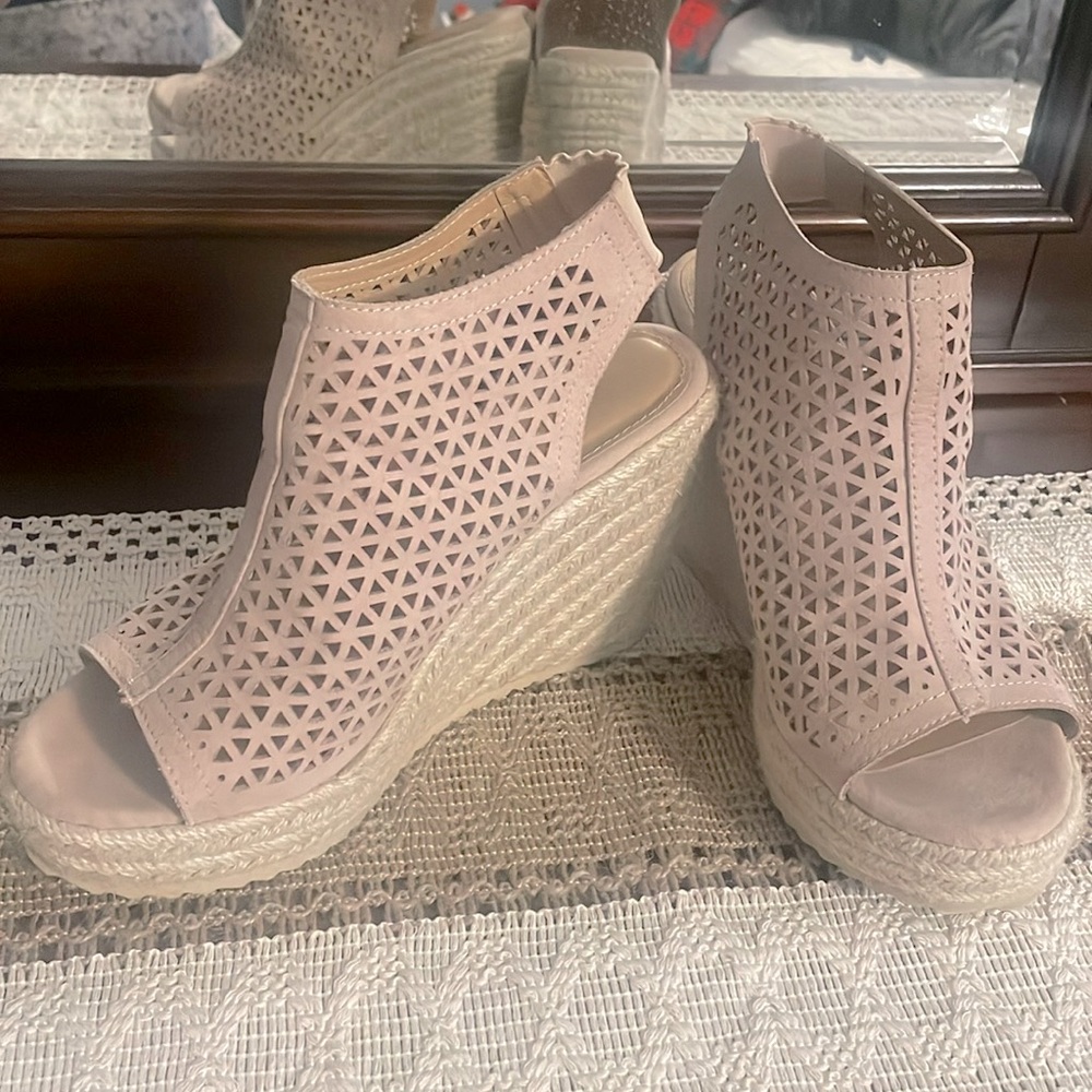 Taupe Wedges -Size 7